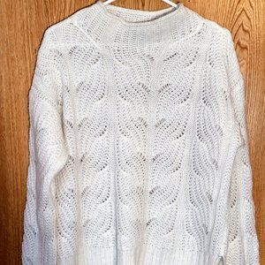 J Crew Pointelle Cable Knit Sweater Acrylic Polyamide Alpaca Blend Size …